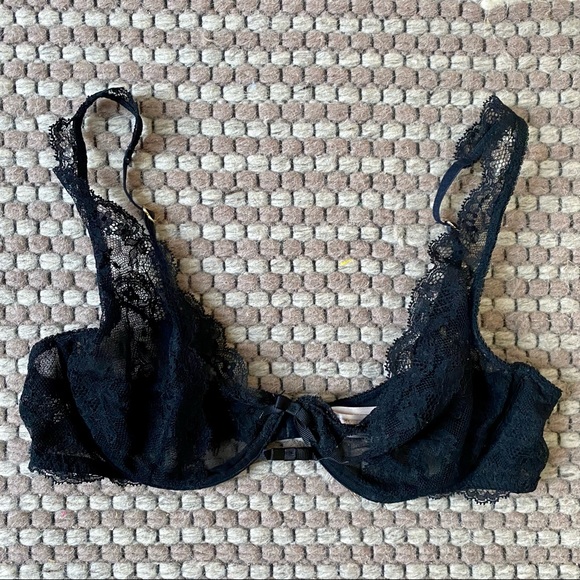 Victoria's Secret Other - Victoria’s Secret Black Very Sexy Plunge Unlined Bra Lace Sheer